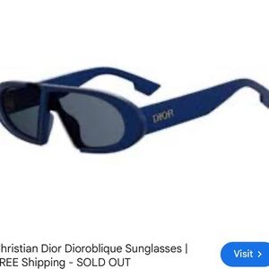 Authentic Dior Gold Logo Navy Blue Sunglasses